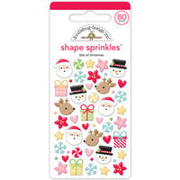 Doodlebug Design - Candy Cane Lane Collection - Stickers - Shape Sprinkles - Enamel - Bits Of Christmas Assortment