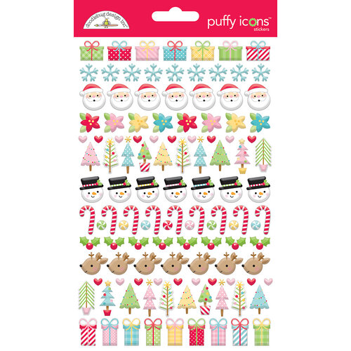 Doodlebug Design - Candy Cane Lane Collection - Christmas - Puffy Shapes - Icons