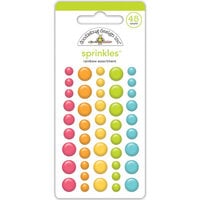 Doodlebug Design - Over The Rainbow Collection - Stickers - Sprinkles - Enamel Dots - Rainbow Assortment