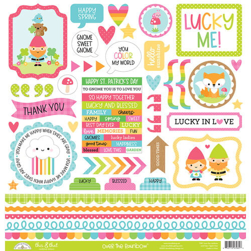 Doodlebug Design - Over The Rainbow Collection - 12 x 12 Cardstock Stickers - This and That