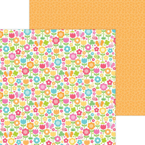 Doodlebug Design - Over The Rainbow Collection - 12 x 12 Double Sided Paper - Flower Garden