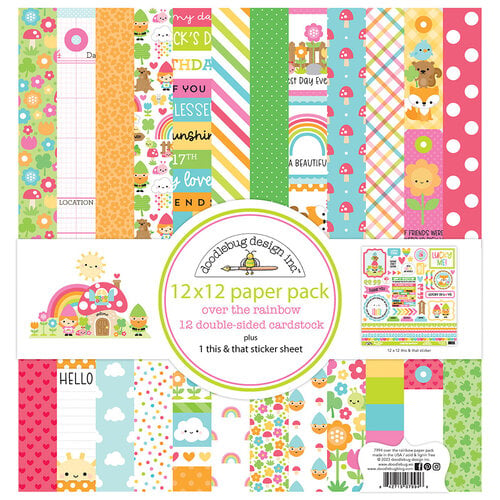 Doodlebug Design - Over The Rainbow Collection - 12 x 12 Paper Pack