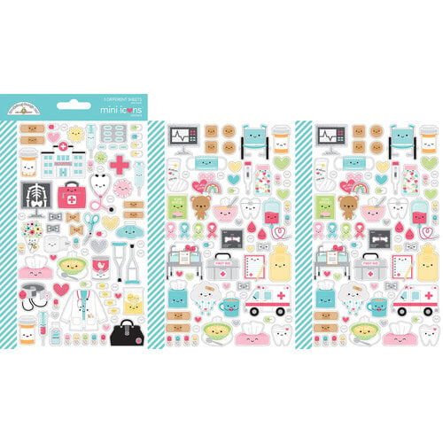 Doodlebug Design - Happy Healing Collection - Mini Stickers - Icons
