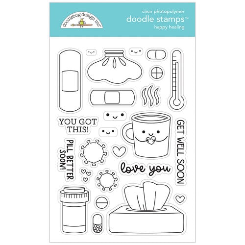 Doodlebug Design - Happy Healing Collection - Clear Photopolymer Stamps