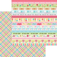 Doodlebug Design - Happy Healing Collection - 12 x 12 Double Sided Paper - Plaid You're Better