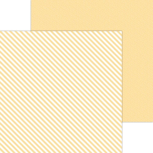 Doodlebug Design - Monochromatic Collection - 12 x 12 Double Sided Paper - Lemon Candy Stripe