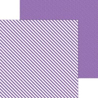 Doodlebug Design - Monochromatic Collection - 12 x 12 Double Sided Paper - Orchid Candy Stripe