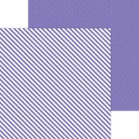 Doodlebug Design - Monochromatic Collection - 12 x 12 Double Sided Paper - Lilac Candy Stripe