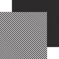 Doodlebug Design - Monochromatic Collection - 12 x 12 Double Sided Paper - Beetle Black Candy Stripe