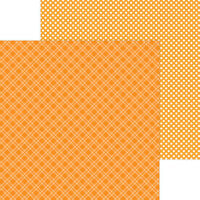 Doodlebug Design - Monochromatic Collection - 12 x 12 Double Sided Paper - Mandarin Plaid