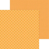 Doodlebug Design - Monochromatic Collection - 12 x 12 Double Sided Paper - Tangerine Plaid