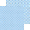 Doodlebug Design - Monochromatic Collection - 12 x 12 Double Sided Paper - Bubble Blue Plaid