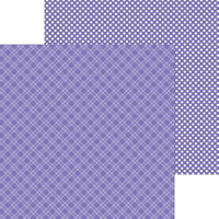 Doodlebug Design - Monochromatic Collection - 12 x 12 Double Sided Paper - Lilac Plaid