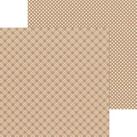 Doodlebug Design - Monochromatic Collection - 12 x 12 Double Sided Paper - Kraft Plaid