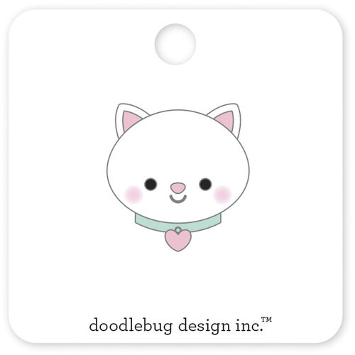 Doodlebug Design - Pretty Kitty Collection - Collectible Pins - Snowball