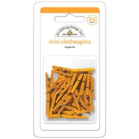 Doodlebug Design - Monochromatic Collection - Mini Clothespins - Tangerine