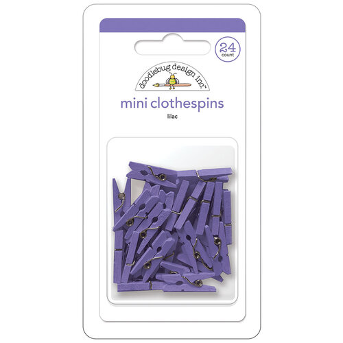 Doodlebug Design - Monochromatic Collection - Mini Clothespins - Lilac