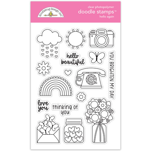 Doodlebug Design - Hello Again Collection - Clear Photopolymer Stamps