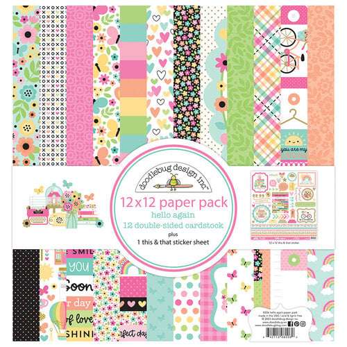 Doodlebug Design - Hello Again Collection - 12 x 12 Paper Pack