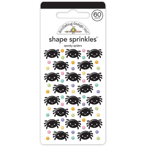 Doodlebug Design - Sweet and Spooky Collection - Halloween - Epoxy Stickers - Shape Sprinkles - Spooky Spiders
