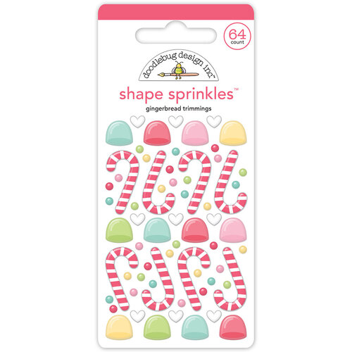 Doodlebug Design - Gingerbread Kisses Collection - Christmas - Stickers - Shape Sprinkles - Enamel - Gingerbread Trimmings