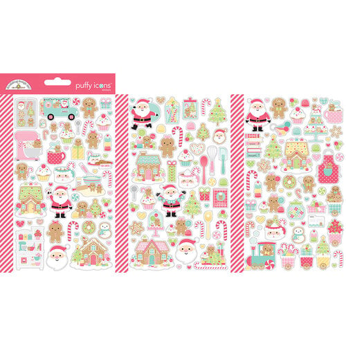 Doodlebug Design - Gingerbread Kisses Collection - Christmas - Cardstock Stickers - Mini Icons