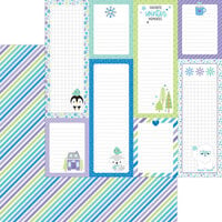 Doodlebug Design - Snow Much Fun Collection - 12 x 12 Double Sided Paper - Cold Streak