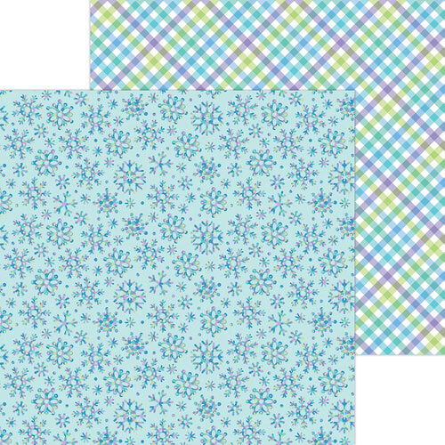 Doodlebug Design - Snow Much Fun Collection - 12 x 12 Double Sided Paper - Ice Crystals