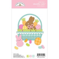 Doodlebug Design - Bunny Hop Collection - Doodle Cuts - Metal Dies - Bunny Basket