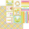 Doodlebug Design - Bunny Hop Collection - 12 x 12 Double Sided Paper - Easter Basket
