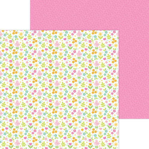 Doodlebug Design - Bunny Hop Collection - 12 x 12 Double Sided Paper - May Flowers