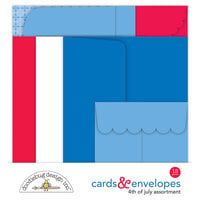 Doodlebug Design - Hometown USA Collection - Cards And Envelopes - 4Th Of July