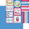 Doodlebug Design - Hometown USA Collection - 12 x 12 Double Sided Paper - Blast Of Blue
