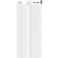 Doodlebug Design - Monochromatic Collection - Cardstock Stickers - Fancy Frills - Lily White