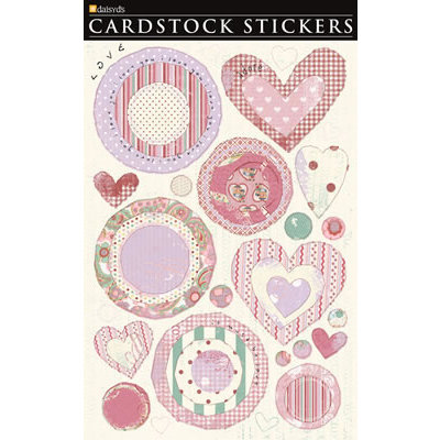 Daisy D's Paper Company - Valentine's Day Collection - Cardstock Stickers - Valentine Circles and Hearts, CLEARANCE
