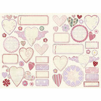 Daisy D's Paper Company - Valentine's Day Collection - Cardstock Die-Cuts - Valentine Journaling Hearts, CLEARANCE