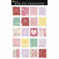 Daisy D's Paper Company - Valentine's Day Collection - Rub-On Transfers - Painted Squares, CLEARANCE