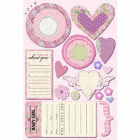 Daisy D's Paper Company - Sweet Baby Jane Collection - Cardstock Stickers - Baby Girl Elements, CLEARANCE
