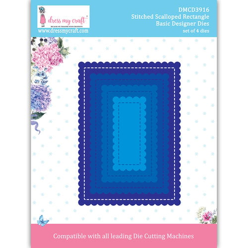 Dress My Craft - Dies - Stitched Scalloped Rectangle