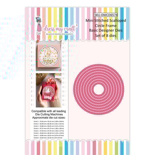 Dress My Craft - Dies - Mini Stitched Scalloped Circle Frame