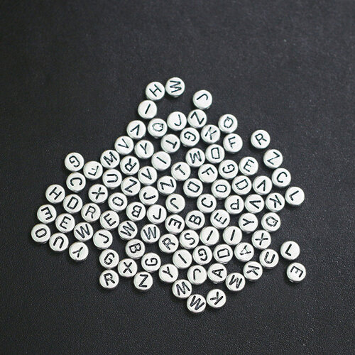 Dress My Craft - Letter Beads - Silver Round