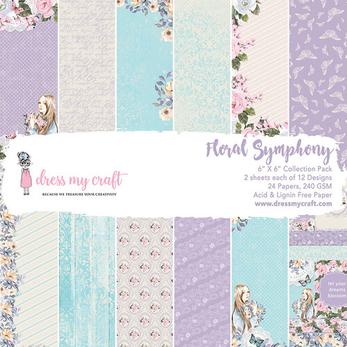 Dress My Craft - 6 x 6 Paper Pad - Floral Symphony