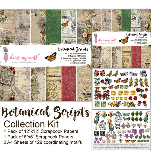 Dress My Craft - Botanic Scripts Collection - 12 x 12 Collection Kit