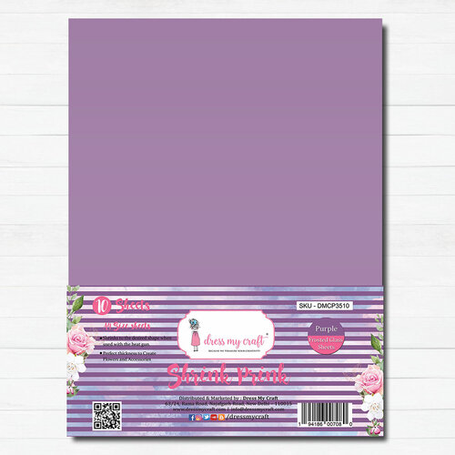 Dress My Craft - A4 - Shrink Prink - Purple Frosted Glass Sheets - 10 Pack