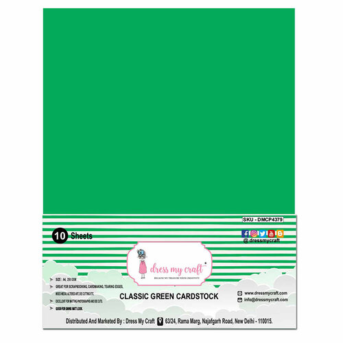 Dress My Craft - A4 Cardstock - Classic Green Cardstock - 10 Pack