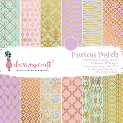 Dress My Craft - 12 x 12 Paper Pad - Precious Pastels