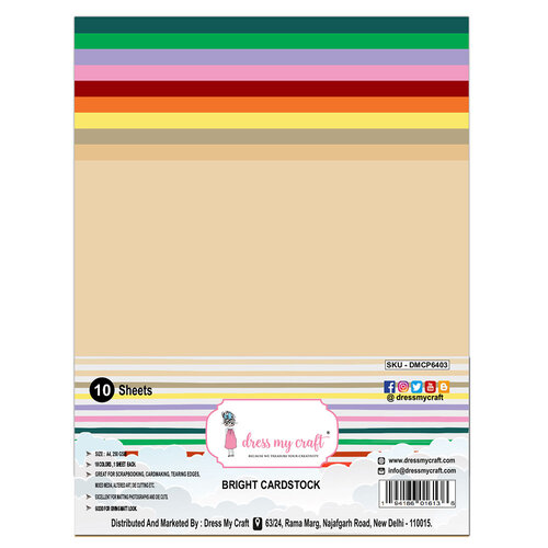 Dress My Craft - A4 Cardstock - Bright - 10 Pack