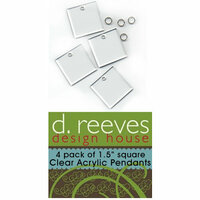 D Reeves Design House - 1.5 Inch Acrylic Pendants - 4-Pack - Square, CLEARANCE