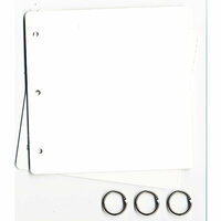D Reeves Design House - White Acrylic 3 Ring Album - 8x8, CLEARANCE