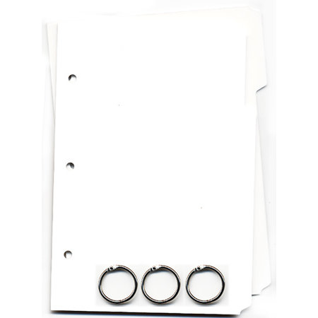 D Reeves Design House - White Acrylic 3 Ring Album - Mini Style File, CLEARANCE